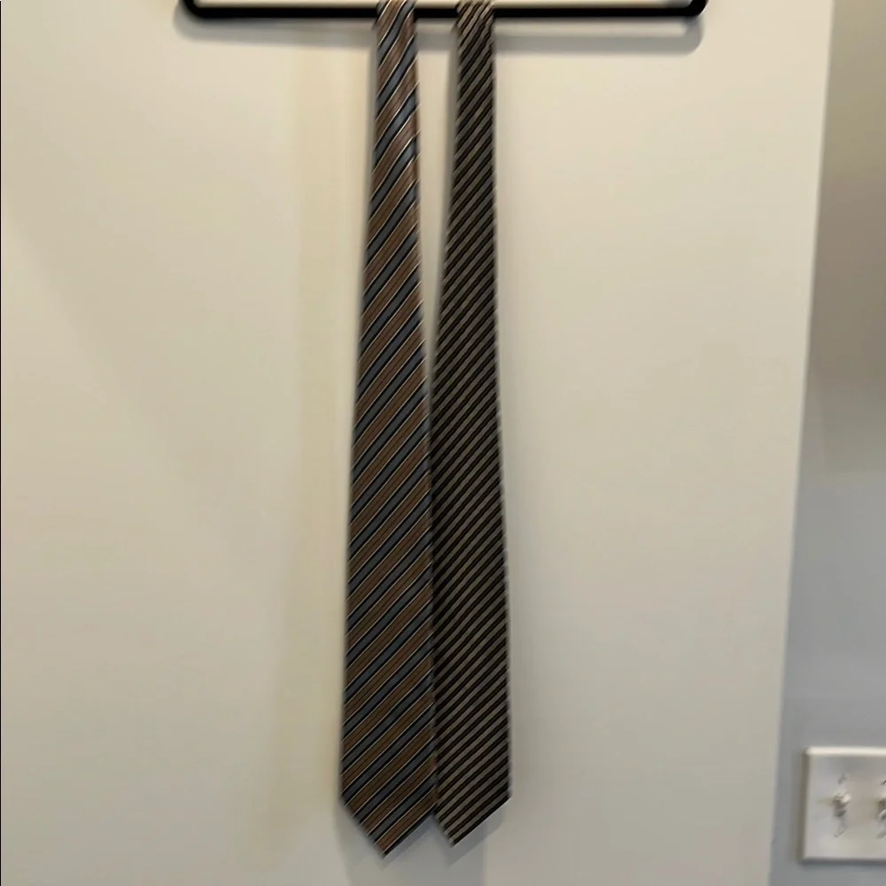 Elegant Striped Men's Ties - Black and Brown